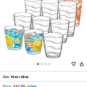 Elegant Wave Pattern Glass Tumbler Set - Clear